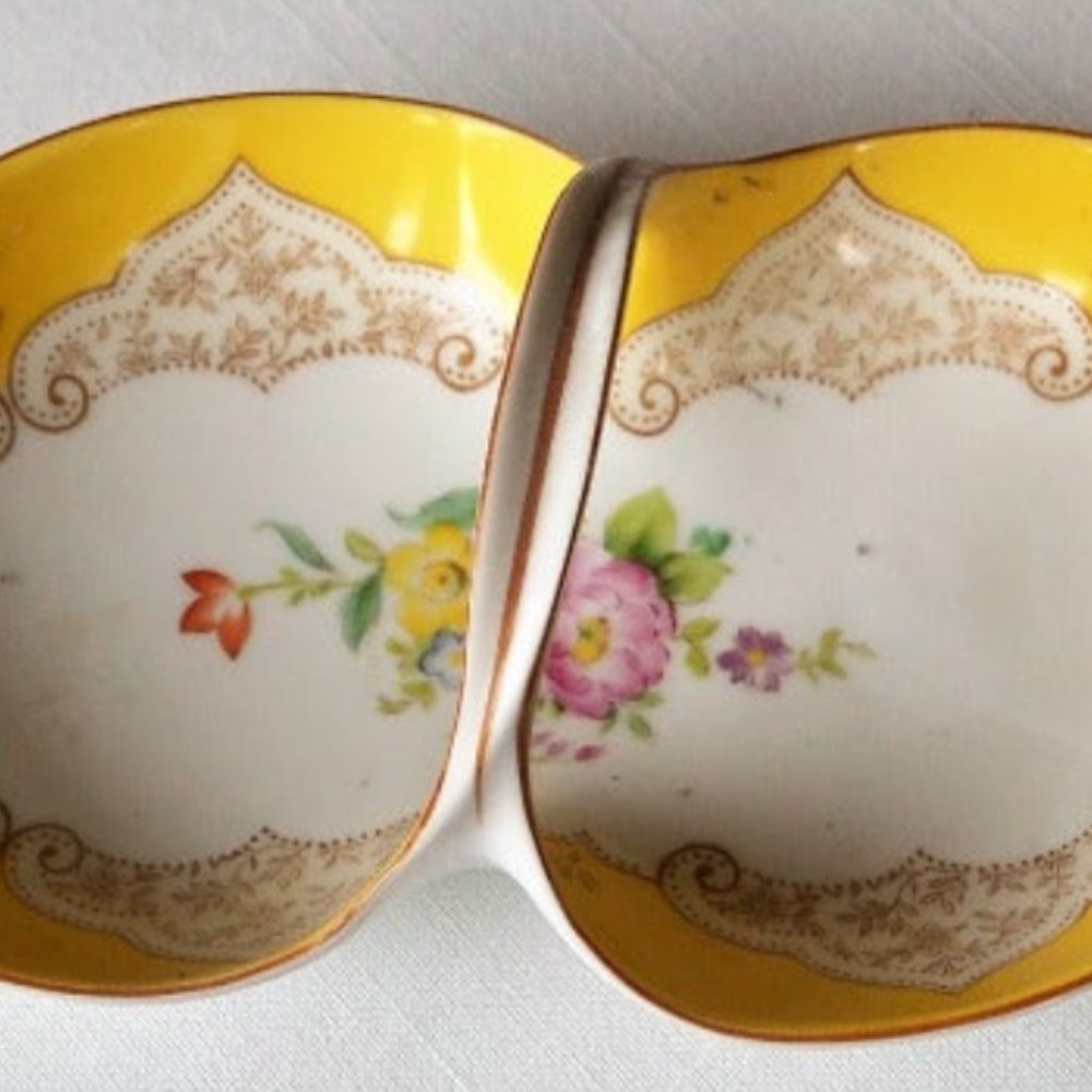 VTG Noritake Hand painted Nut Dish Yellow Flowers